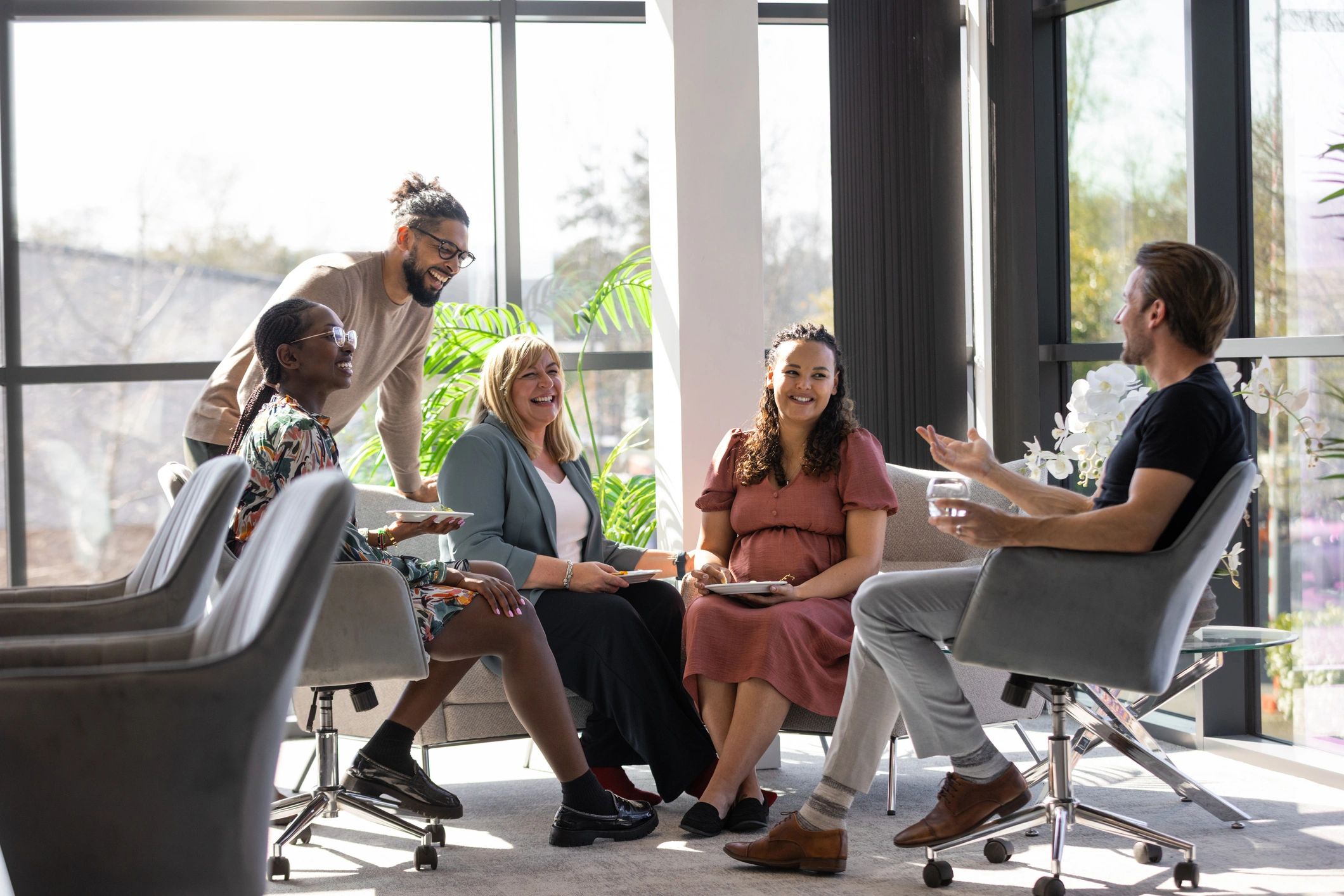 Creative team collaborating together in a meeting